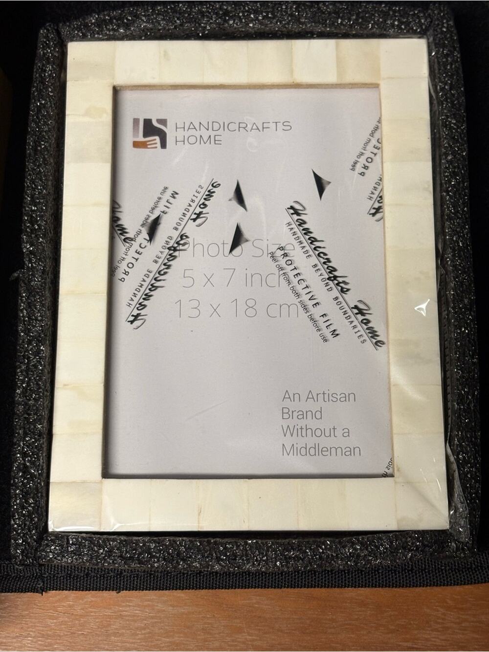 Handicrafts Home 5x7 Artisan Photo Frame – Handmade Bone Inlay Style NEW
